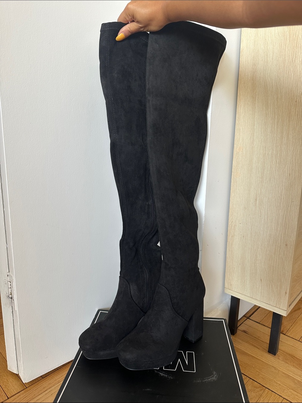 MIA Black Over the Knee Boots - Size 6